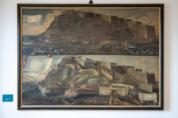 Cosmopoli - Portoferraio Medicea, Veduta di Giuseppe Maria Terreni, Forte Falcone